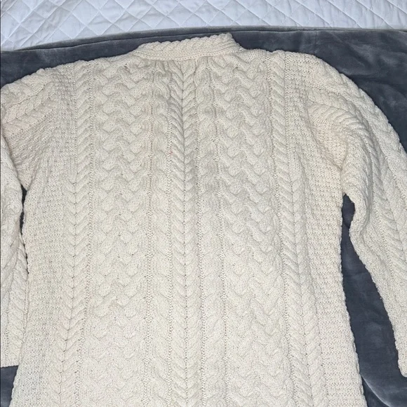 Aran Crafts Cream Cable-Knit Button Cardigan - Picture 3 of 6